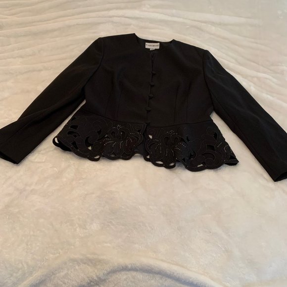 John Meyer of Norwich Beaded and Cut Out Blazer Size 14 - Picture 1 of 15